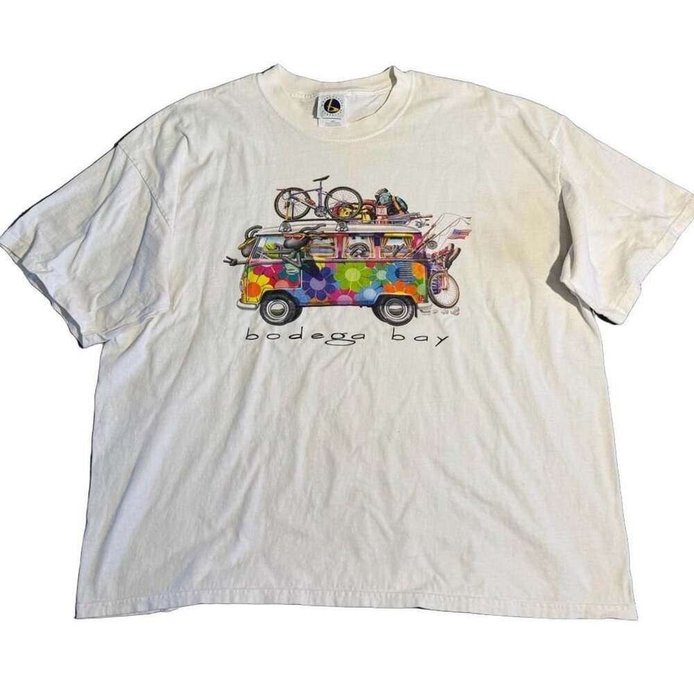 Back Country Clothing Bodega Bay Hippie Van T-Shirt Size XXL White